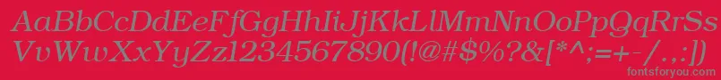 ErBukinist1251Italic Font – Gray Fonts on Red Background