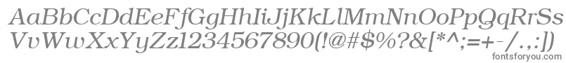 ErBukinist1251Italic-fontti – harmaat kirjasimet valkoisella taustalla