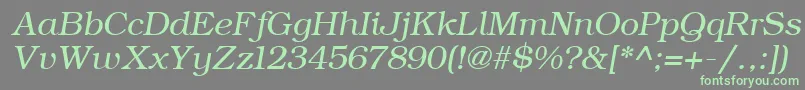 Шрифт ErBukinist1251Italic – зелёные шрифты на сером фоне