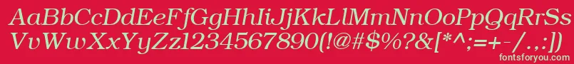 Шрифт ErBukinist1251Italic – зелёные шрифты на красном фоне