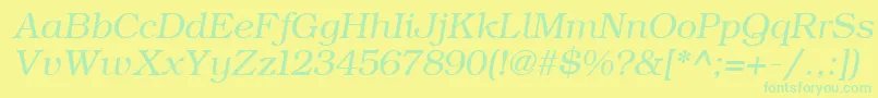 ErBukinist1251Italic-Schriftart – Grüne Schriften auf gelbem Hintergrund