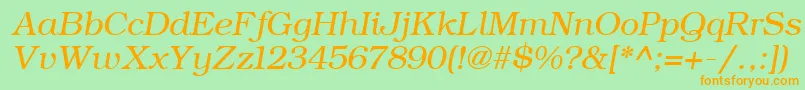 ErBukinist1251Italic Font – Orange Fonts on Green Background