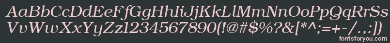 Шрифт ErBukinist1251Italic – розовые шрифты на чёрном фоне