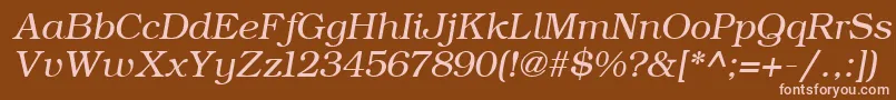 フォントErBukinist1251Italic – 茶色の背景にピンクのフォント