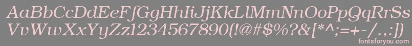 フォントErBukinist1251Italic – 灰色の背景にピンクのフォント