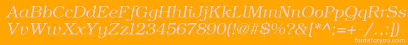 ErBukinist1251Italic Font – Pink Fonts on Orange Background