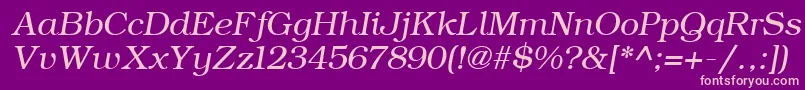 ErBukinist1251Italic Font – Pink Fonts on Purple Background