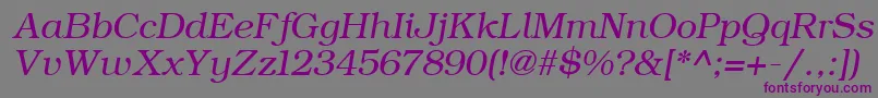 Шрифт ErBukinist1251Italic – фиолетовые шрифты на сером фоне