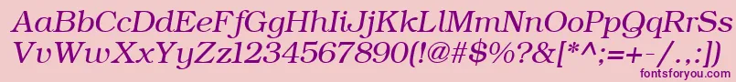 フォントErBukinist1251Italic – ピンクの背景に紫のフォント