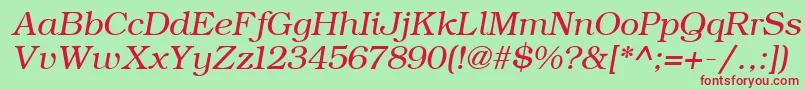 ErBukinist1251Italic Font – Red Fonts on Green Background