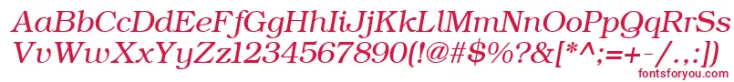 ErBukinist1251Italic-fontti – punaiset fontit valkoisella taustalla