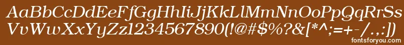 ErBukinist1251Italic Font – White Fonts on Brown Background