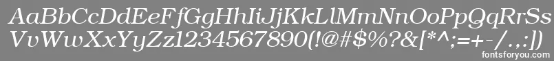 Шрифт ErBukinist1251Italic – белые шрифты на сером фоне