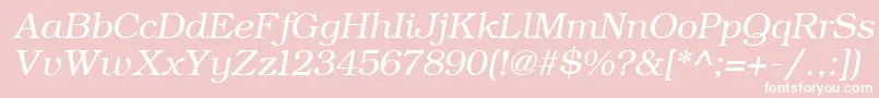 Fonte ErBukinist1251Italic – fontes brancas em um fundo rosa