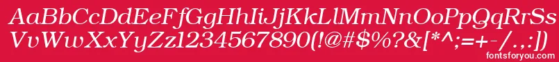 Шрифт ErBukinist1251Italic – белые шрифты на красном фоне