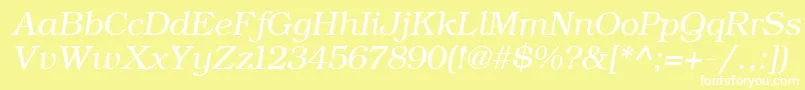 ErBukinist1251Italic Font – White Fonts on Yellow Background