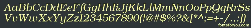 Шрифт ErBukinist1251Italic – жёлтые шрифты на чёрном фоне