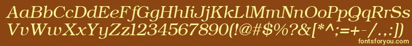 ErBukinist1251Italic Font – Yellow Fonts on Brown Background