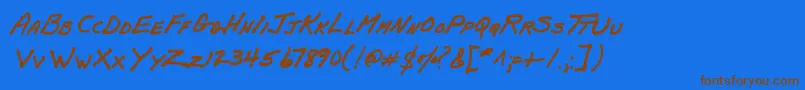 PapamanoAoe Font – Brown Fonts on Blue Background