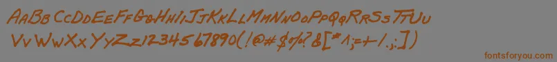 PapamanoAoe-Schriftart – Braune Schriften auf grauem Hintergrund
