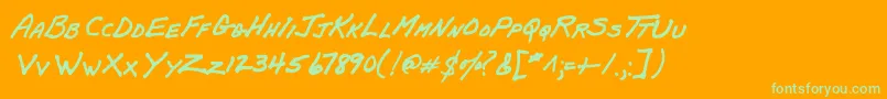 More about PapamanoAoe Font PapamanoAoe Font – Green Fonts on Orange Background