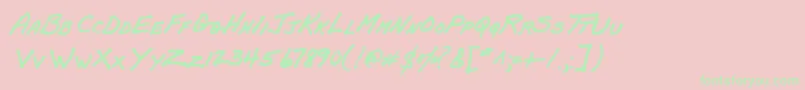 PapamanoAoe Font – Green Fonts on Pink Background