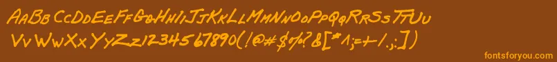 PapamanoAoe Font – Orange Fonts on Brown Background