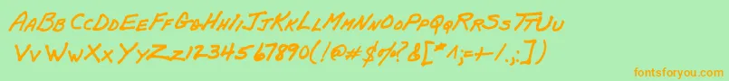 PapamanoAoe Font – Orange Fonts on Green Background