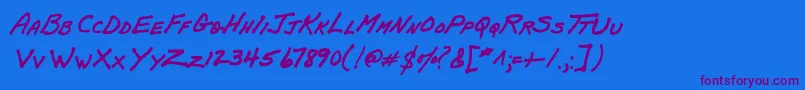 PapamanoAoe Font – Purple Fonts on Blue Background