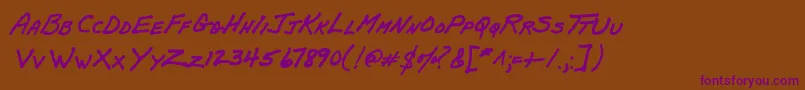 PapamanoAoe Font – Purple Fonts on Brown Background