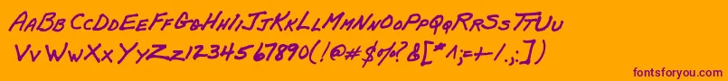 PapamanoAoe Font – Purple Fonts on Orange Background