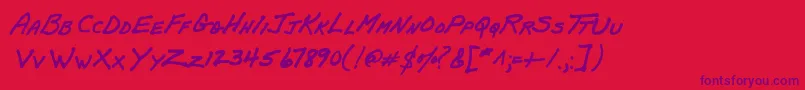 PapamanoAoe Font – Purple Fonts on Red Background