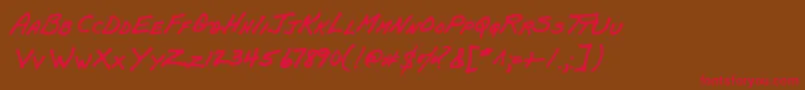 PapamanoAoe Font – Red Fonts on Brown Background