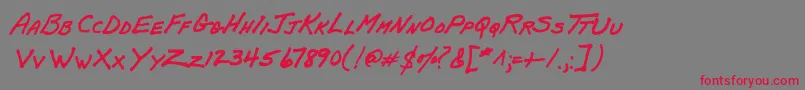 PapamanoAoe Font – Red Fonts on Gray Background