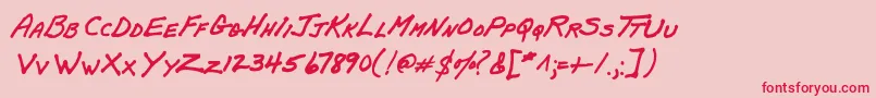 PapamanoAoe Font – Red Fonts on Pink Background