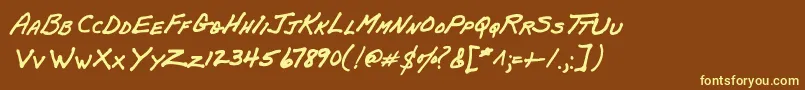 PapamanoAoe Font – Yellow Fonts on Brown Background