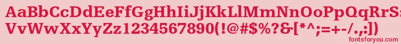 EgyptiennefltstdBlack Font – Red Fonts on Pink Background