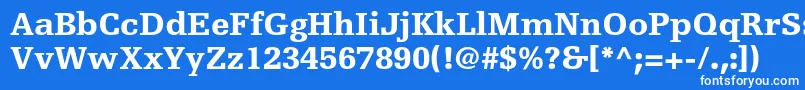 Czcionka EgyptiennefltstdBlack – białe czcionki na niebieskim tle