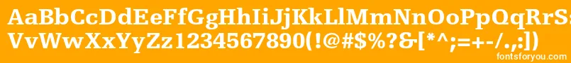 フォントEgyptiennefltstdBlack – オレンジの背景に白い文字