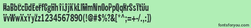 Kablokheadjam-Schriftart – Schwarze Schriften auf grünem Hintergrund