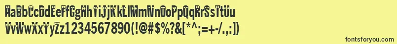 Шрифт Kablokheadjam – чёрные шрифты на жёлтом фоне