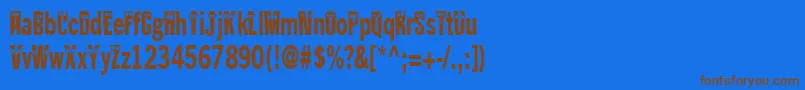 Kablokheadjam Font – Brown Fonts on Blue Background