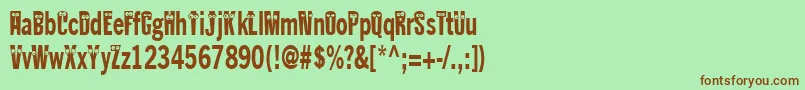 Шрифт Kablokheadjam – коричневые шрифты на зелёном фоне
