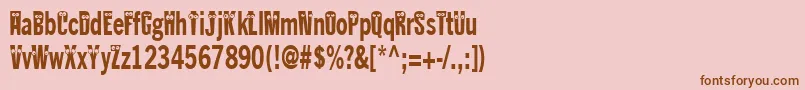 Kablokheadjam-Schriftart – Braune Schriften auf rosa Hintergrund