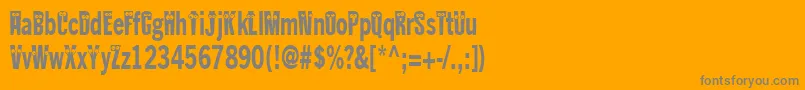 Kablokheadjam-Schriftart – Graue Schriften auf orangefarbenem Hintergrund