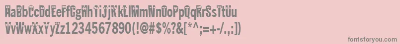 Kablokheadjam-fontti – harmaat kirjasimet vaaleanpunaisella taustalla