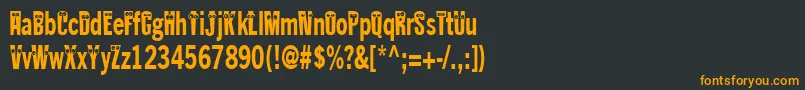 Kablokheadjam-Schriftart – Orangefarbene Schriften auf schwarzem Hintergrund