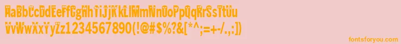 Kablokheadjam-Schriftart – Orangefarbene Schriften auf rosa Hintergrund