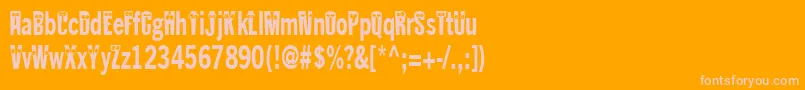 Kablokheadjam-Schriftart – Rosa Schriften auf orangefarbenem Hintergrund