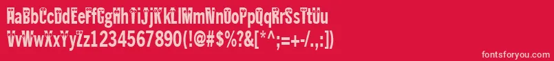 Kablokheadjam-Schriftart – Rosa Schriften auf rotem Hintergrund